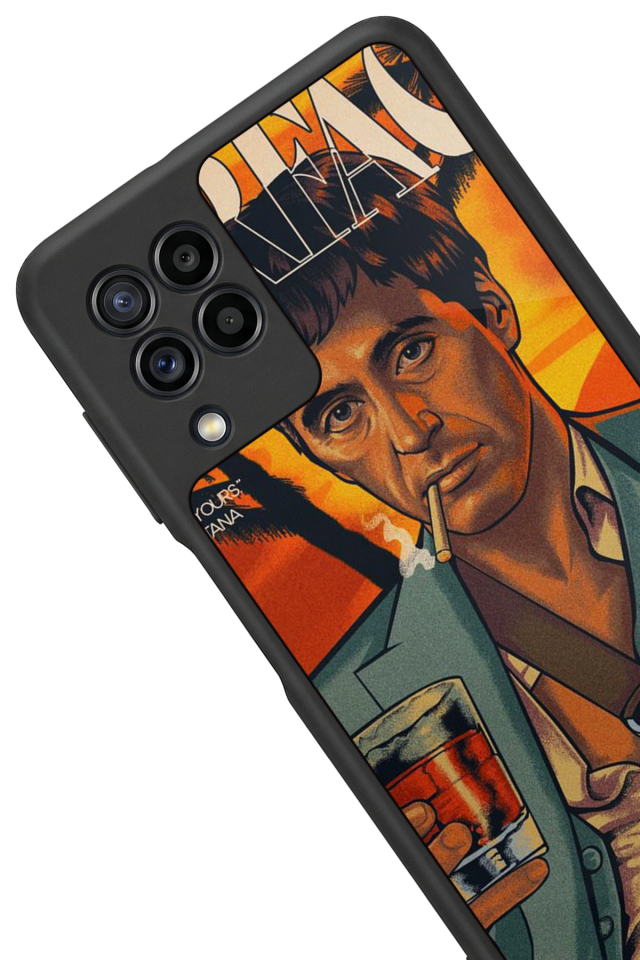 Samsung Galaxy M22 Uyumlu Scarface Tasarımlı Glossy Premium Kılıf