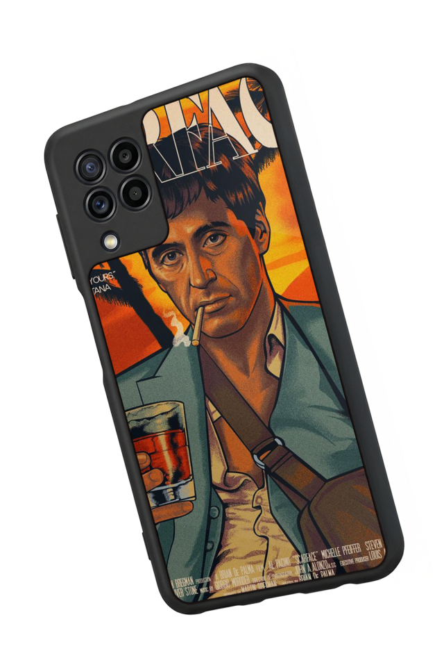 Samsung Galaxy M22 Uyumlu Scarface Tasarımlı Glossy Premium Kılıf