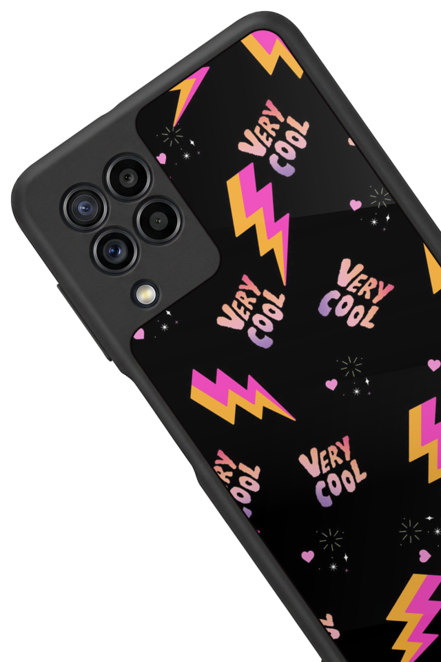 Samsung Galaxy M22 Uyumlu Simsek Tasarımlı Glossy Premium Kılıf