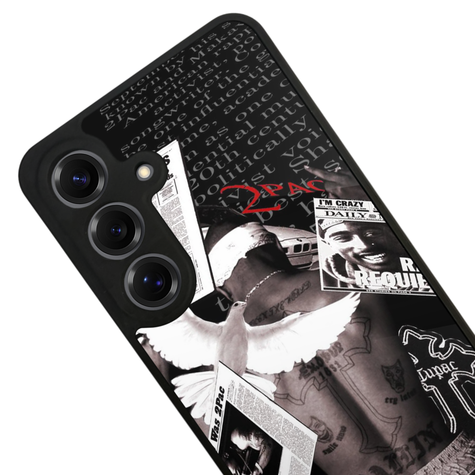 Samsung Galaxy S25 Uyumlu Tupac Tasarımlı Glossy Premium Kılıf