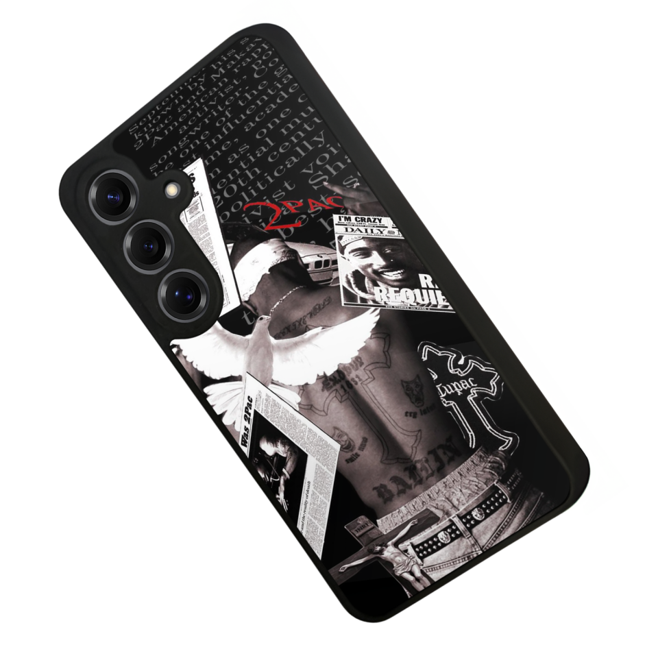 Samsung Galaxy S25 Uyumlu Tupac Tasarımlı Glossy Premium Kılıf