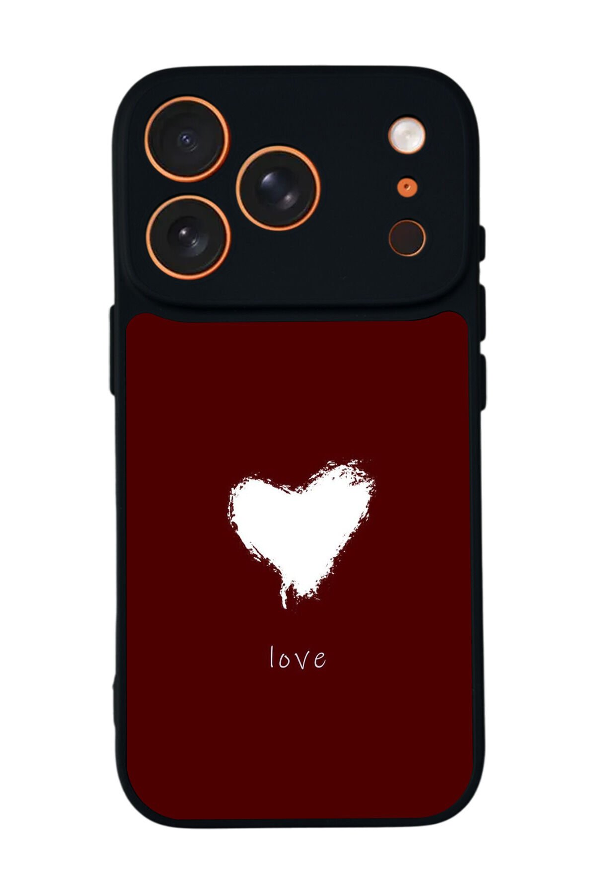 iPhone 17 Pro Uyumlu Kalp Love Tasarımlı Glossy Premium Kılıf