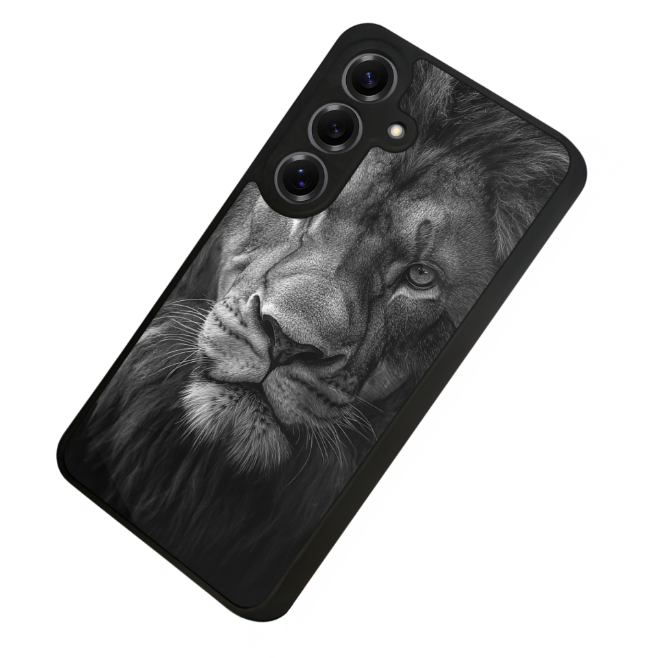 Samsung Galaxy S25 Uyumlu Aslan Tasarımlı Glossy Premium Kılıf