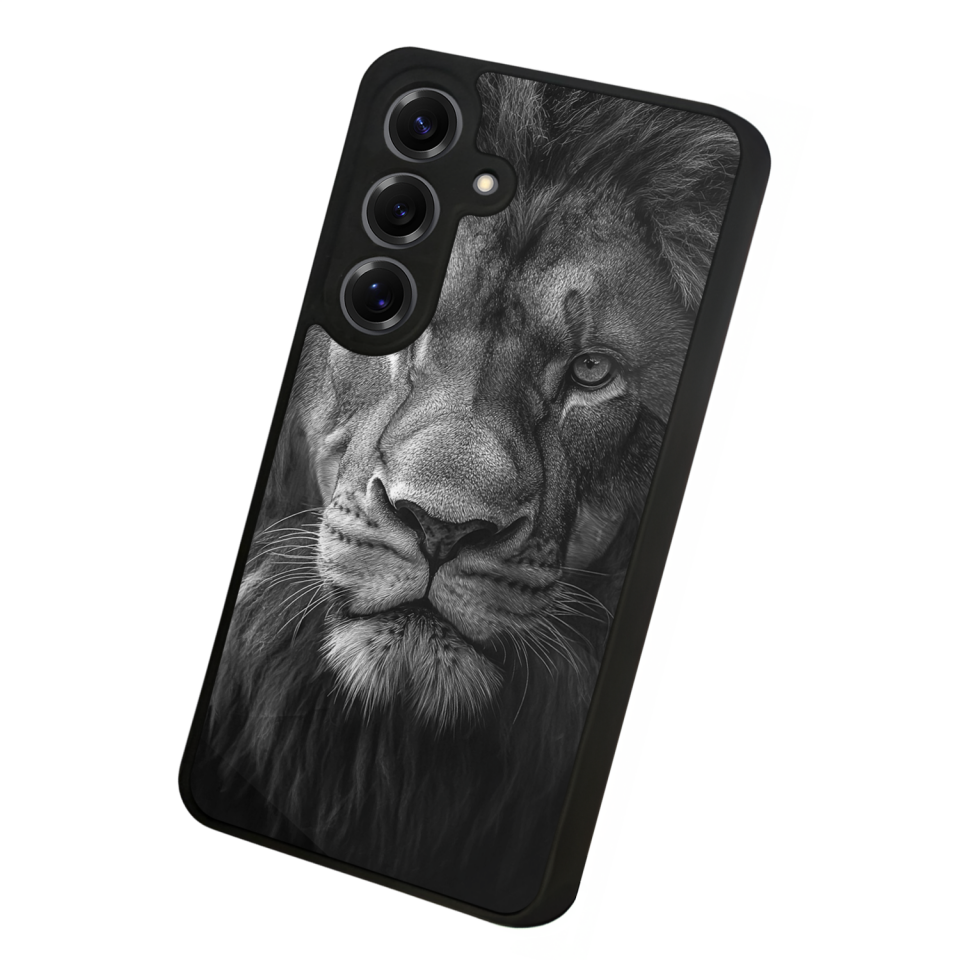 Samsung Galaxy S25 Uyumlu Aslan Tasarımlı Glossy Premium Kılıf