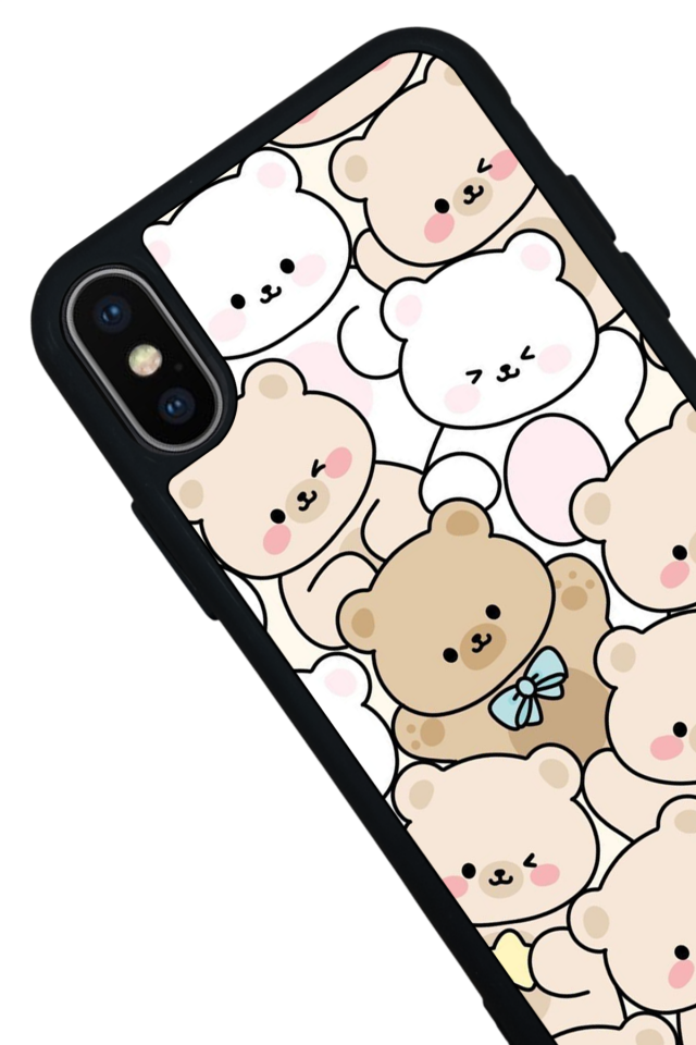 iPhone X/ XS Uyumlu Ayı Tasarımlı Glossy Premium Kılıf