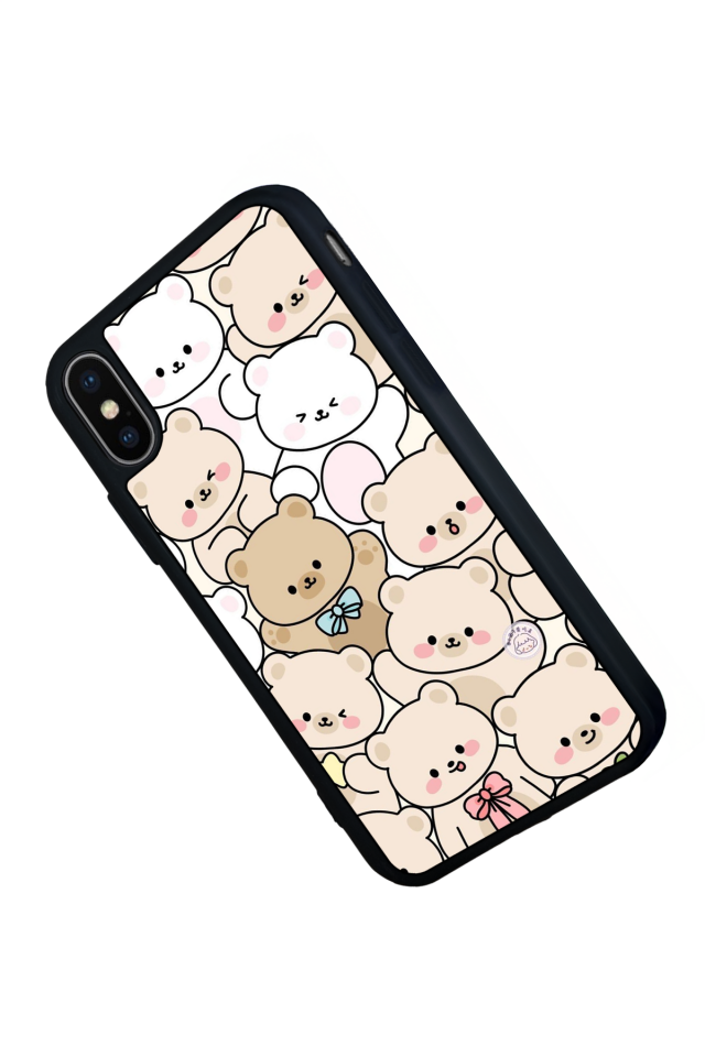 iPhone X/ XS Uyumlu Ayı Tasarımlı Glossy Premium Kılıf