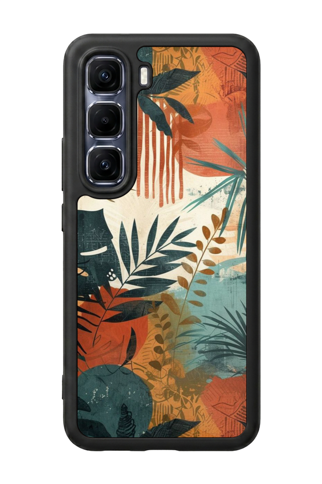 Infinix Hot 60 Pro Plus Uyumlu Botanik Tasarımlı Glossy Premium Kılıf