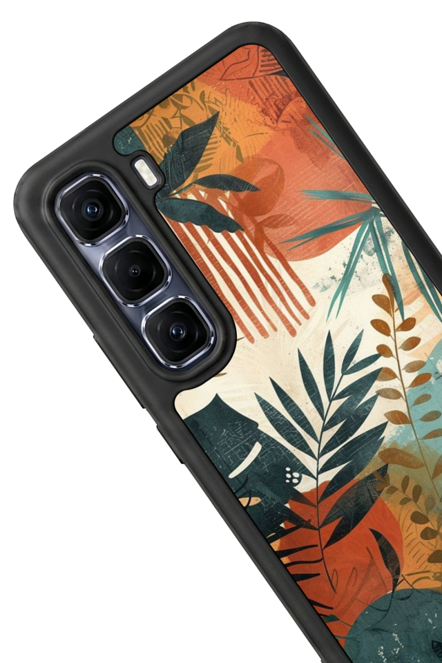 Infinix Hot 60 Pro Plus Uyumlu Botanik Tasarımlı Glossy Premium Kılıf