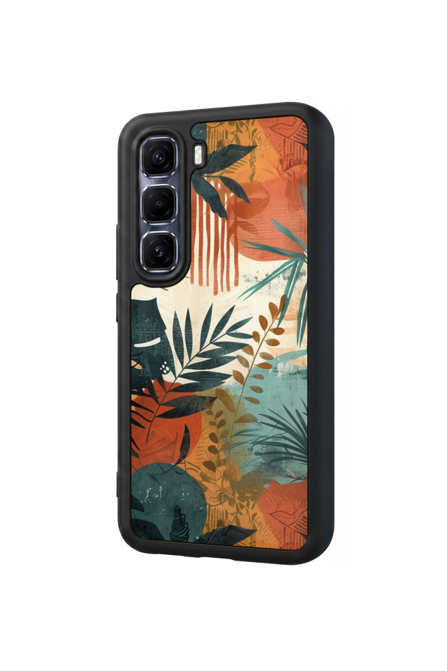 Infinix Hot 60 Pro Plus Uyumlu Botanik Tasarımlı Glossy Premium Kılıf