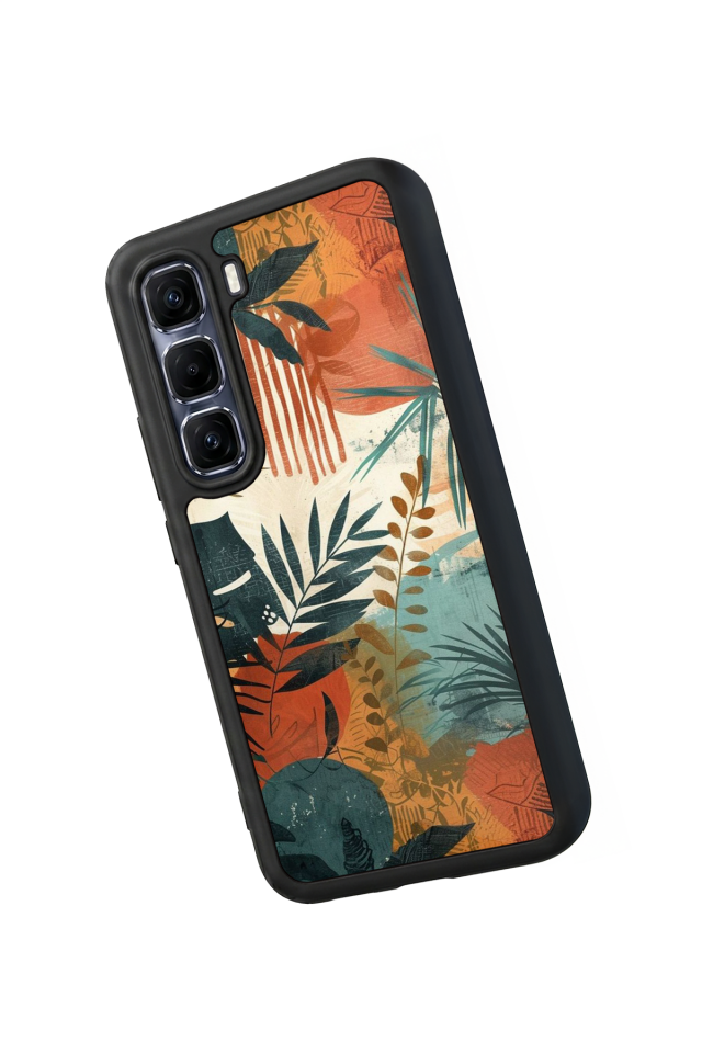 Infinix Hot 60 Pro Plus Uyumlu Botanik Tasarımlı Glossy Premium Kılıf
