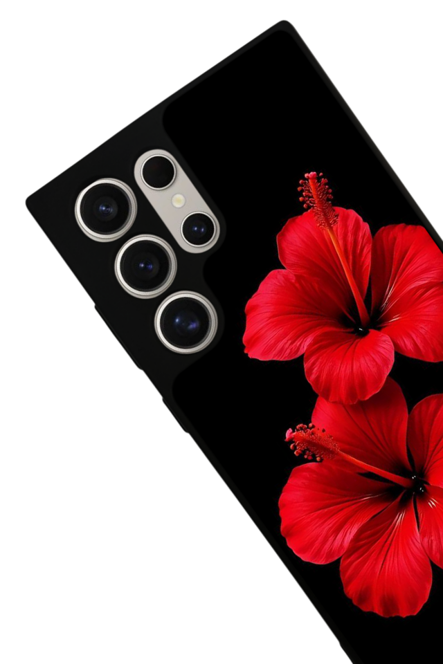 Samsung Galaxy S22 Ultra Uyumlu Cicek Tasarımlı Glossy Premium Kılıf