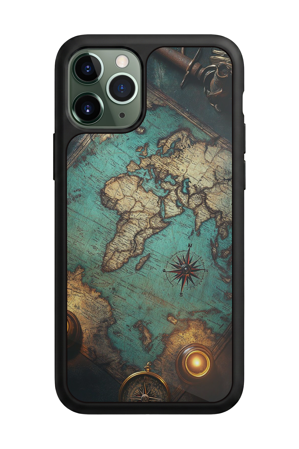 iPhone 11 Pro Uyumlu Harita Tasarımlı Glossy Premium Kılıf