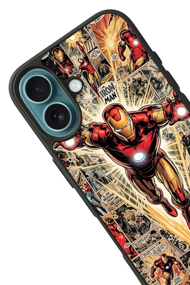 iPhone 16 Uyumlu  Iron Man ( Demir Adam ) Tasarımlı Glossy Premium Kılıf