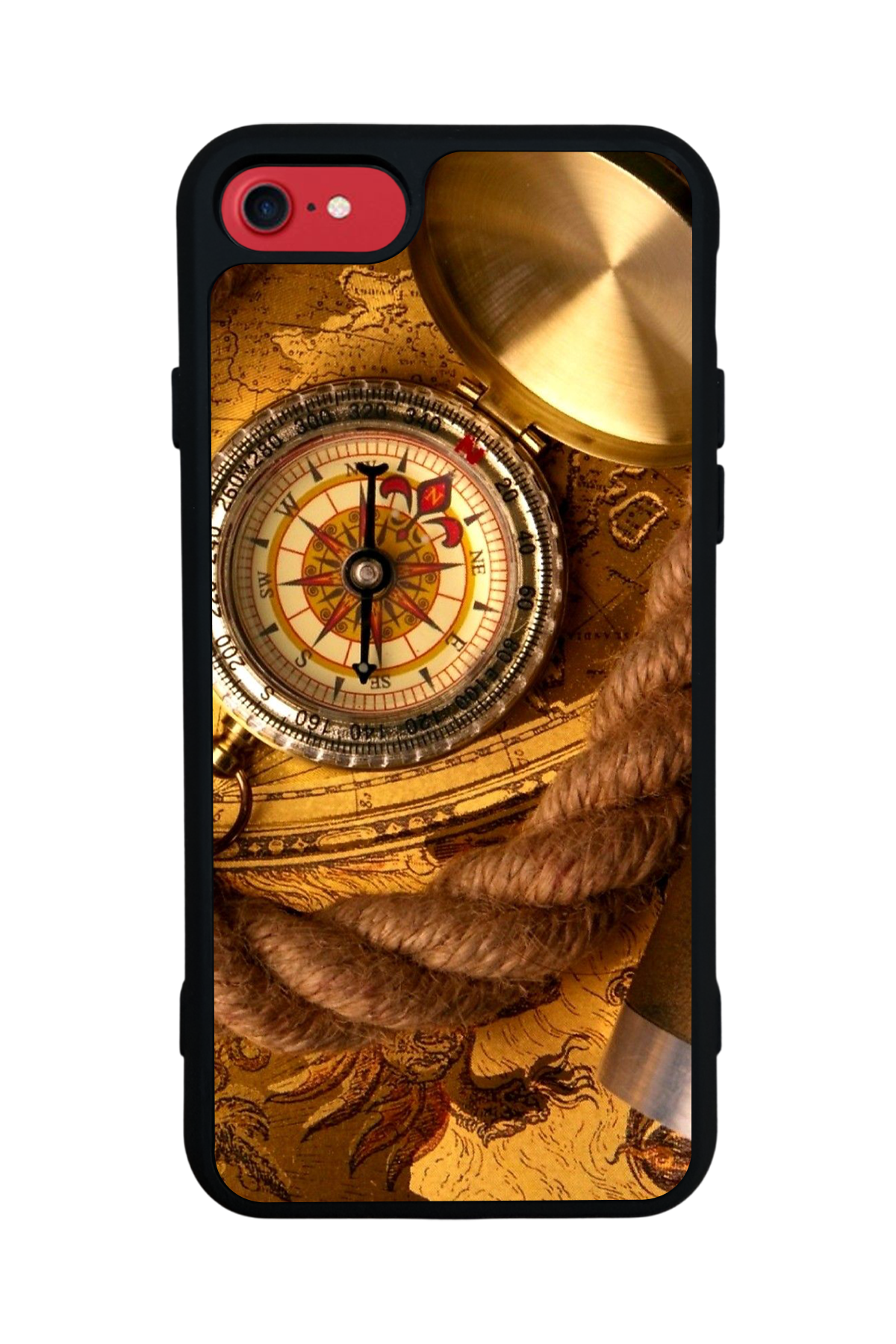 iPhone 8 Uyumlu Pusula Tasarımlı Glossy Premium Kılıf