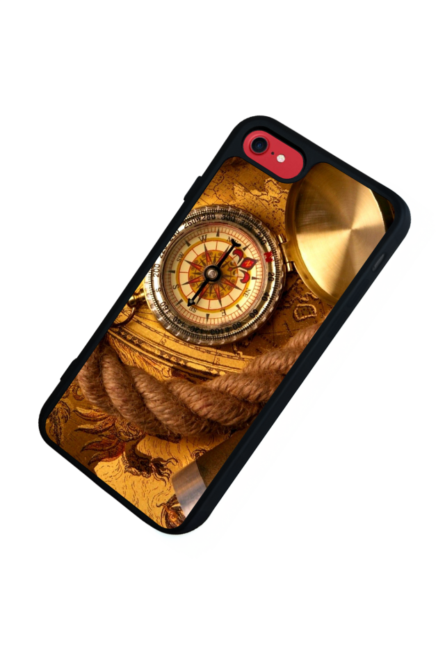 iPhone 8 Uyumlu Pusula Tasarımlı Glossy Premium Kılıf