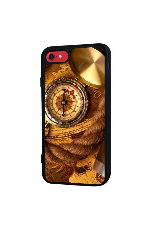 iPhone 8 Uyumlu Pusula Tasarımlı Glossy Premium Kılıf