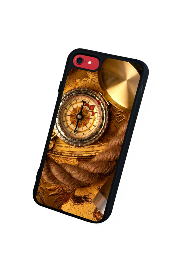 iPhone 8 Uyumlu Pusula Tasarımlı Glossy Premium Kılıf