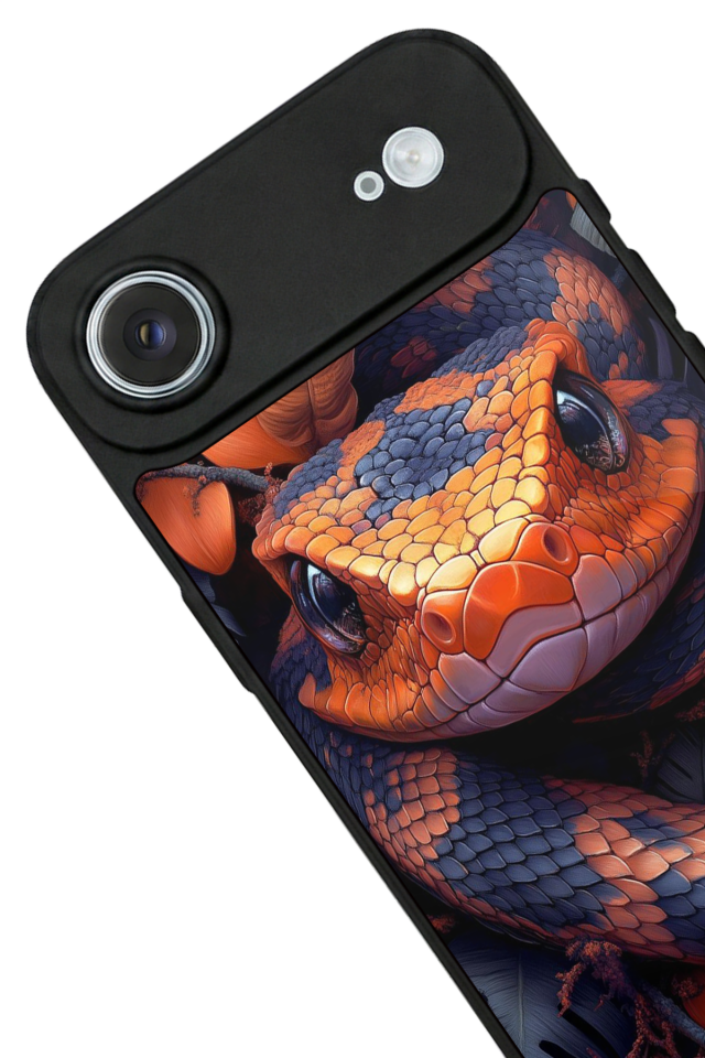 iPhone 17 Air Uyumlu Yılan Tasarımlı Glossy Premium Kılıf