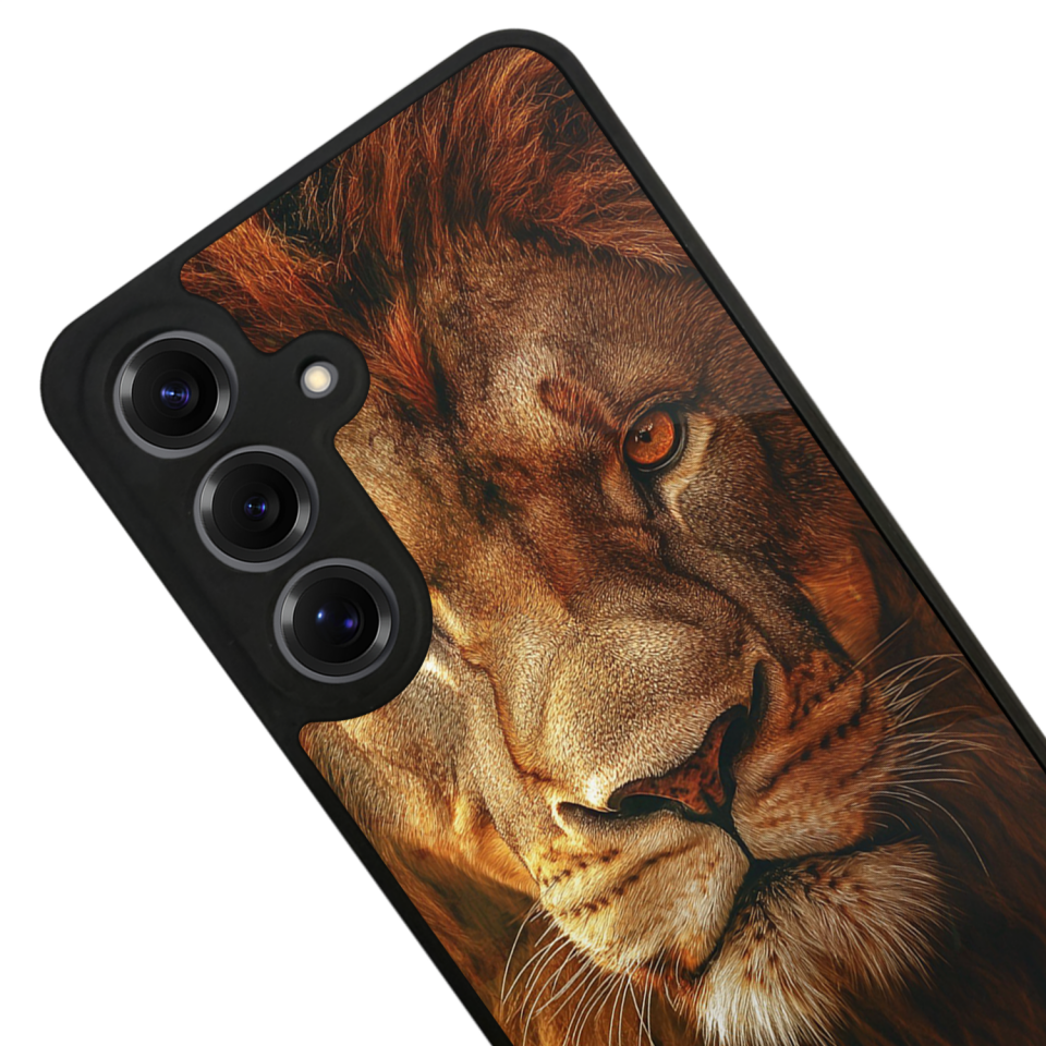 Samsung Galaxy S25 Uyumlu Aslan Tasarımlı Glossy Premium Kılıf