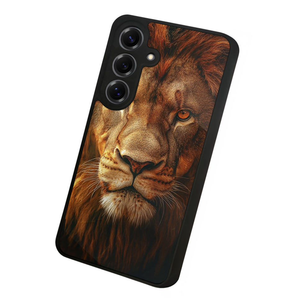 Samsung Galaxy S25 Uyumlu Aslan Tasarımlı Glossy Premium Kılıf