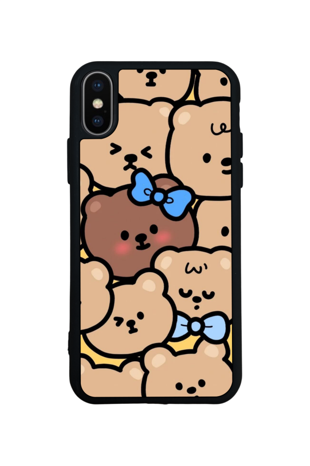 iPhone X/ XS Uyumlu Ayı Tasarımlı Glossy Premium Kılıf