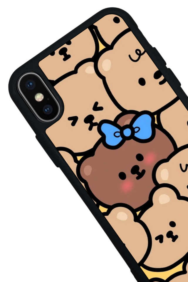 iPhone X/ XS Uyumlu Ayı Tasarımlı Glossy Premium Kılıf