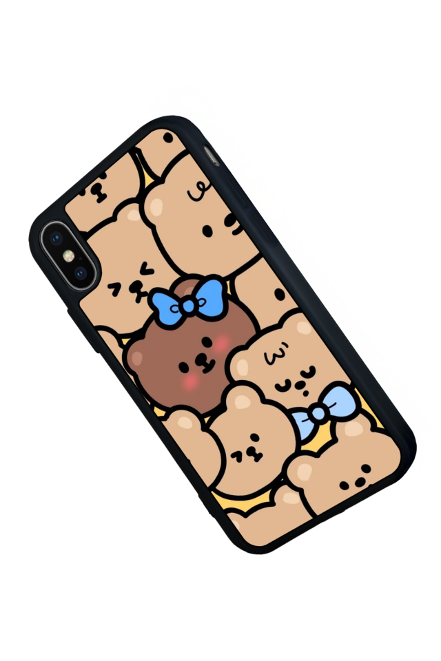 iPhone X/ XS Uyumlu Ayı Tasarımlı Glossy Premium Kılıf