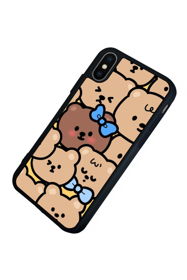 iPhone X/ XS Uyumlu Ayı Tasarımlı Glossy Premium Kılıf