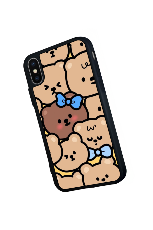 iPhone X/ XS Uyumlu Ayı Tasarımlı Glossy Premium Kılıf