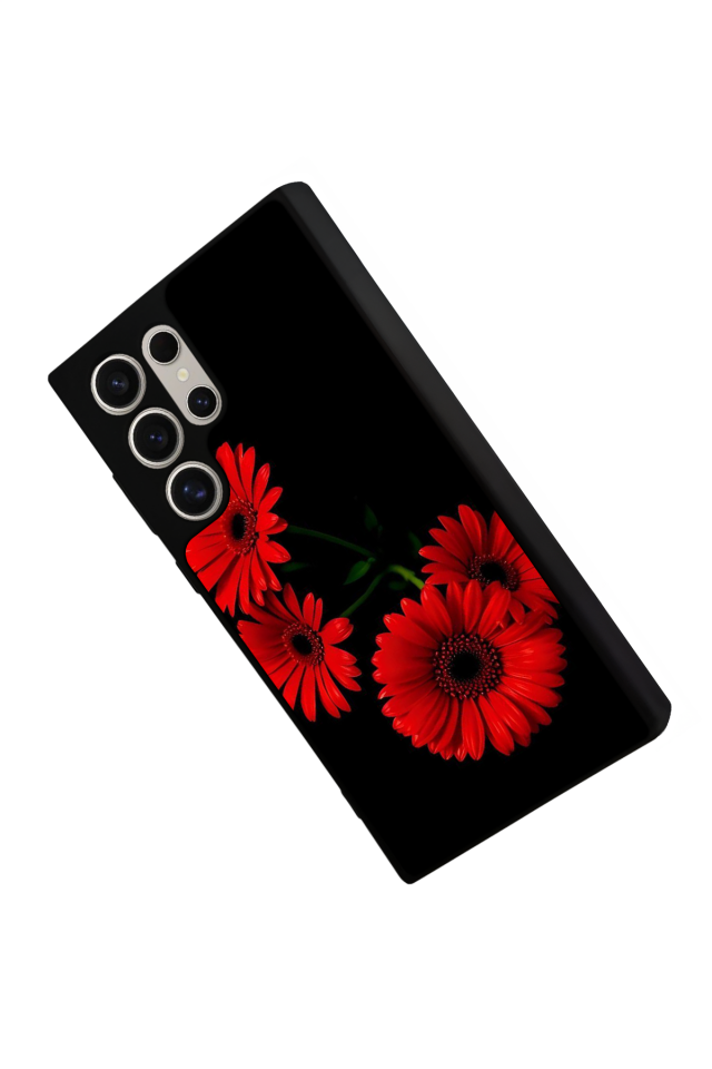 Samsung Galaxy S22 Ultra Uyumlu Cicek Tasarımlı Glossy Premium Kılıf