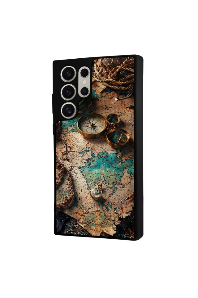 Samsung Galaxy S23 Ultra Uyumlu Harita Tasarımlı Glossy Premium Kılıf
