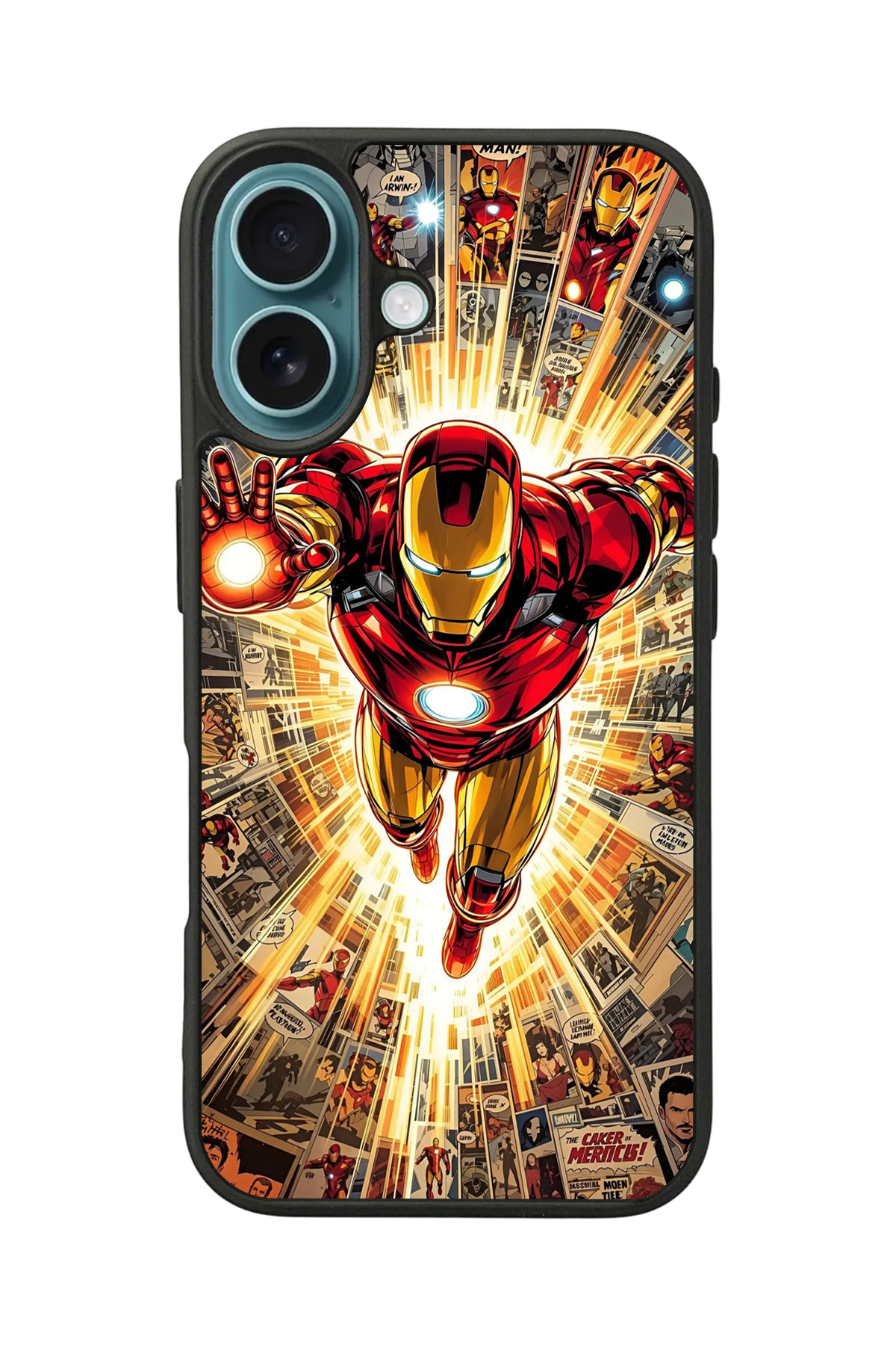 iPhone 16 Uyumlu  Iron Man ( Demir Adam ) Tasarımlı Glossy Premium Kılıf