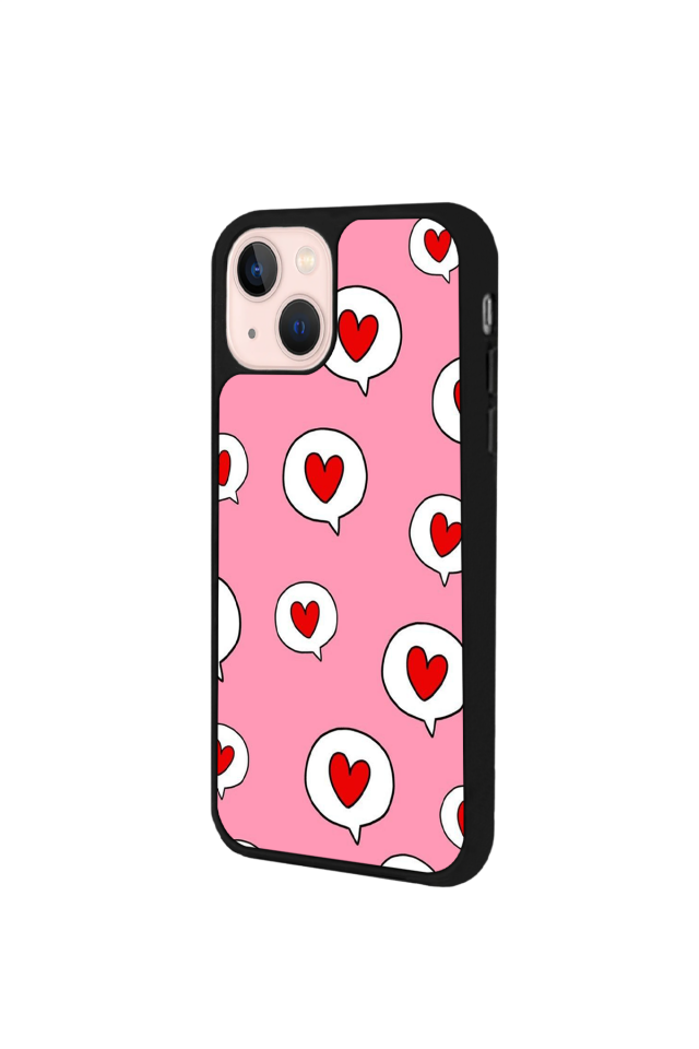 iPhone 15 Uyumlu Kalp Love Tasarımlı Glossy Premium Kılıf