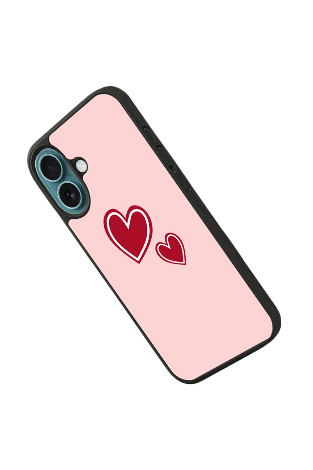 iPhone 16 Plus Uyumlu Kalp Love Tasarımlı Glossy Premium Kılıf