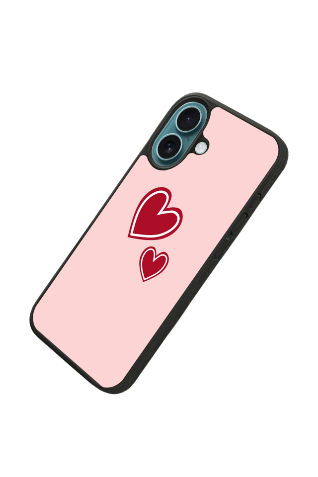 iPhone 16 Plus Uyumlu Kalp Love Tasarımlı Glossy Premium Kılıf