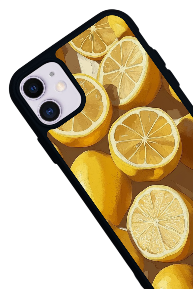 iPhone 11 Uyumlu Limon Tasarımlı Glossy Premium Kılıf