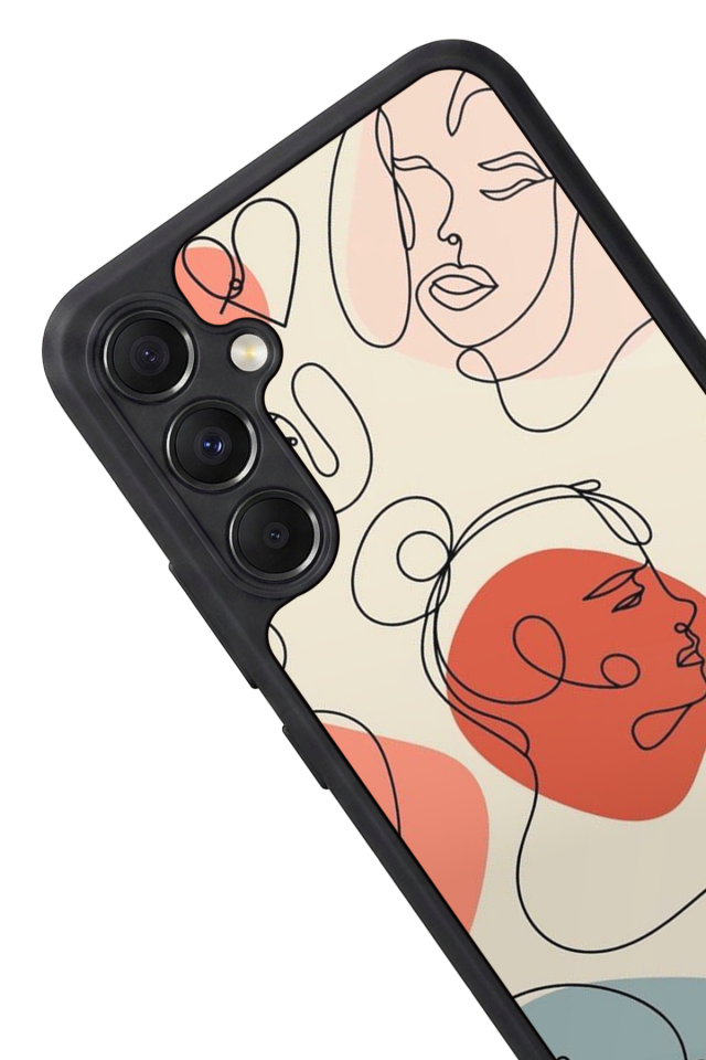 Samsung Galaxy M34 Uyumlu Line Art Tasarımlı Glossy Premium Kılıf