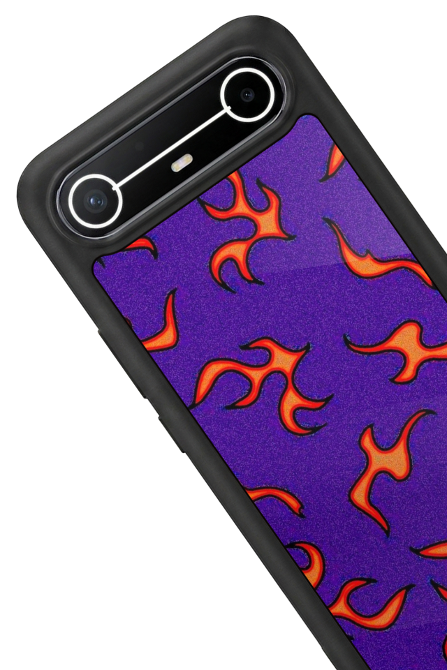 Tecno Spark Slim 5G Uyumlu Retro Flame Patterns Tasarımlı Glossy Premium Kılıf
