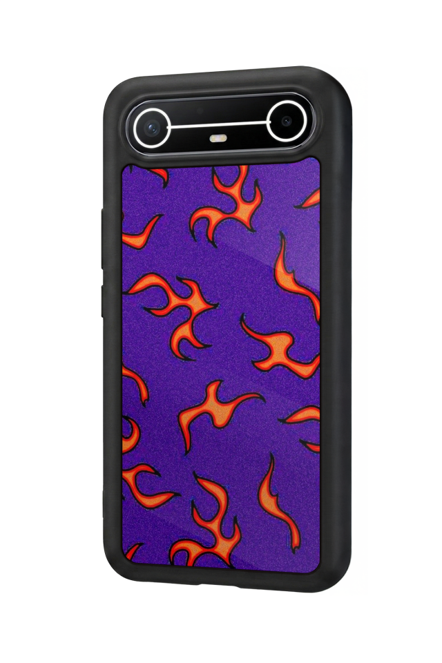 Tecno Spark Slim 5G Uyumlu Retro Flame Patterns Tasarımlı Glossy Premium Kılıf