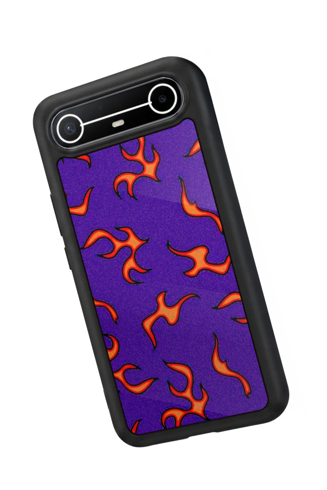 Tecno Spark Slim 5G Uyumlu Retro Flame Patterns Tasarımlı Glossy Premium Kılıf