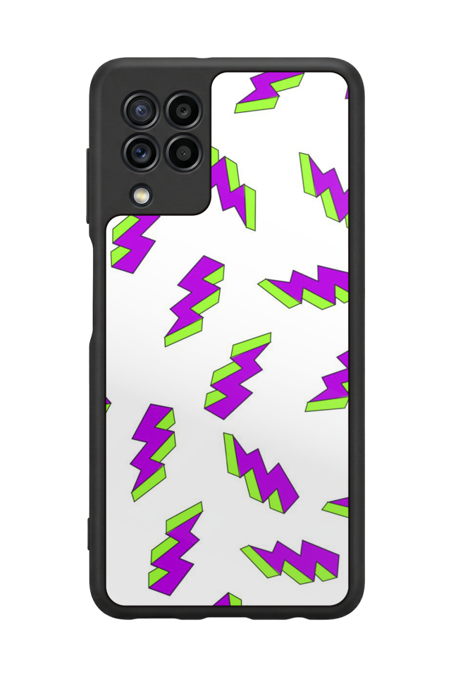 Samsung Galaxy M22 Uyumlu Simsek Tasarımlı Glossy Premium Kılıf