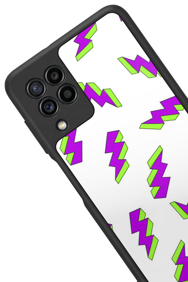 Samsung Galaxy M22 Uyumlu Simsek Tasarımlı Glossy Premium Kılıf