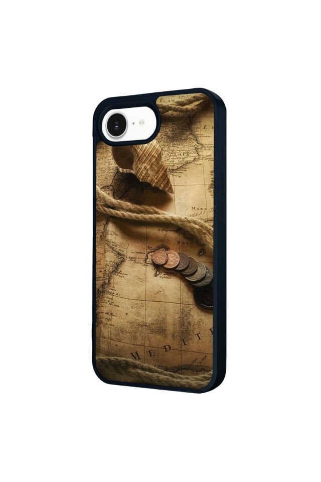 iPhone 16E Uyumlu Pusula Tasarımlı Glossy Premium Kılıf