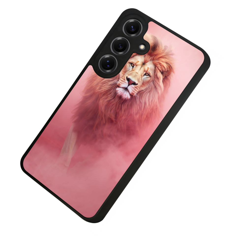 Samsung Galaxy S25 Uyumlu Aslan Tasarımlı Glossy Premium Kılıf