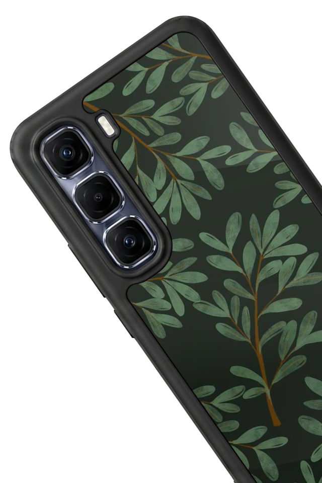 Infinix Hot 60 Pro Plus Uyumlu Botanik Tasarımlı Glossy Premium Kılıf