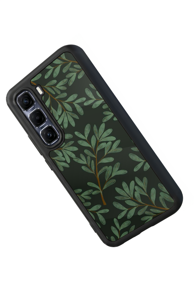 Infinix Hot 60 Pro Plus Uyumlu Botanik Tasarımlı Glossy Premium Kılıf