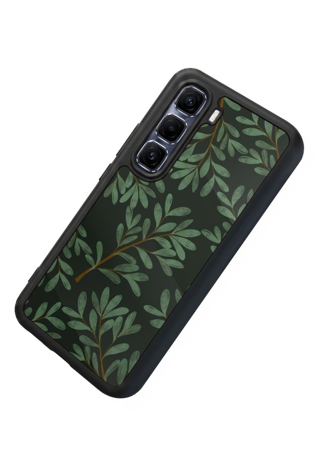 Infinix Hot 60 Pro Plus Uyumlu Botanik Tasarımlı Glossy Premium Kılıf