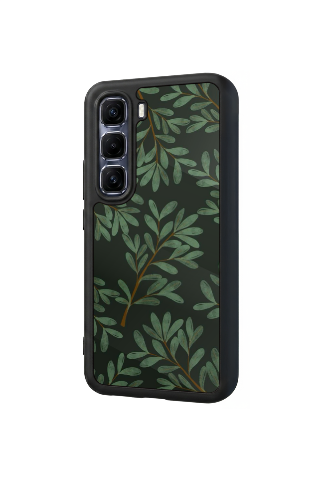 Infinix Hot 60 Pro Plus Uyumlu Botanik Tasarımlı Glossy Premium Kılıf