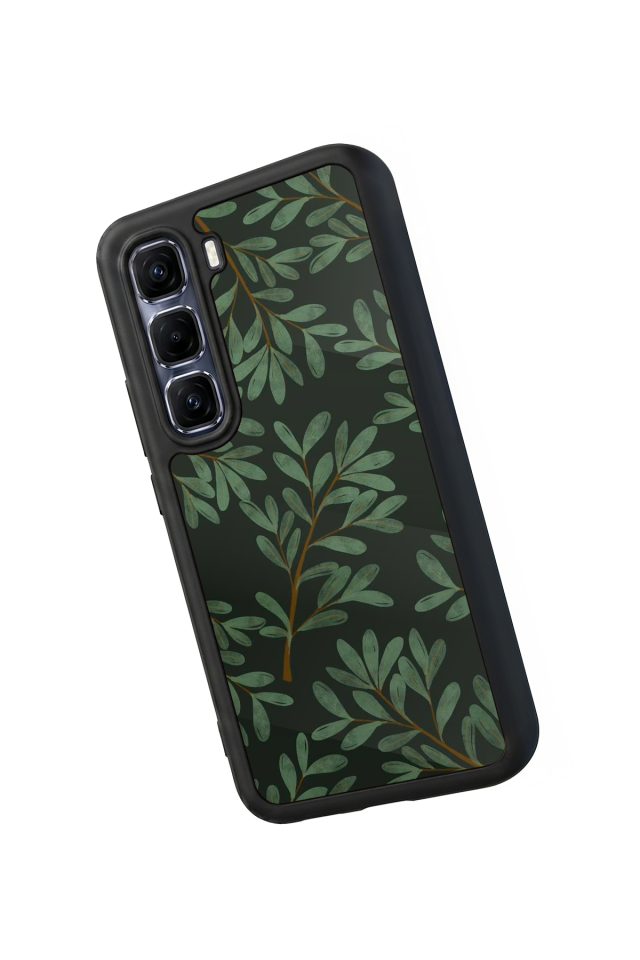 Infinix Hot 60 Pro Plus Uyumlu Botanik Tasarımlı Glossy Premium Kılıf