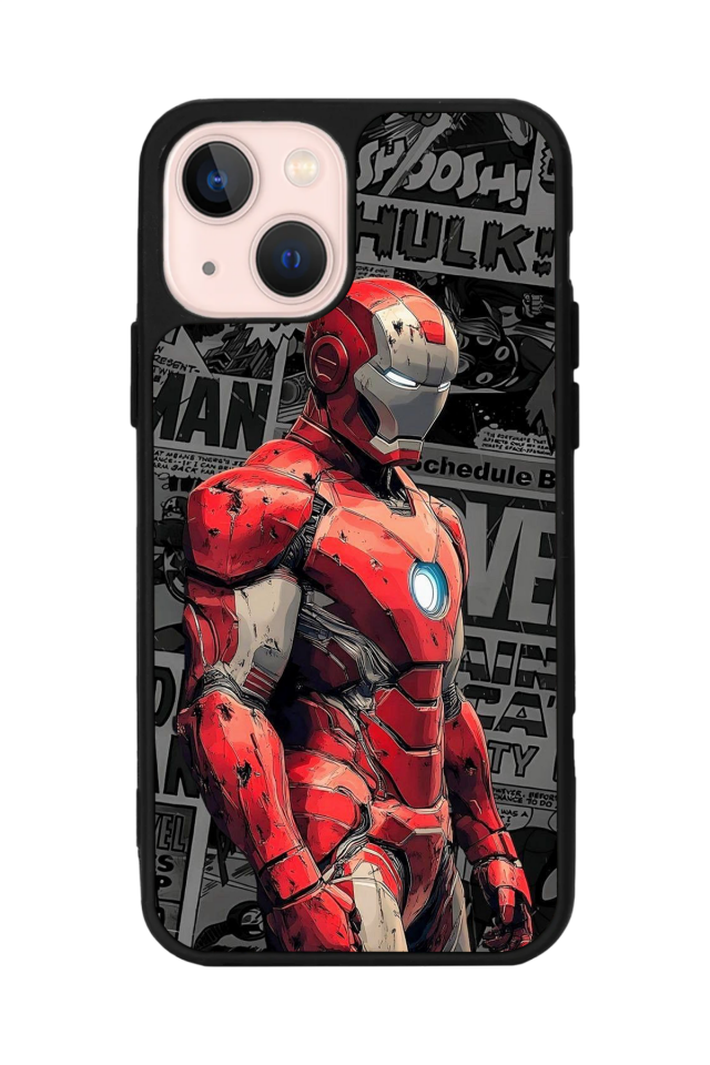 iPhone 13 Mini Uyumlu Iron Man ( Demir Adam ) Tasarımlı Glossy Premium Kılıf